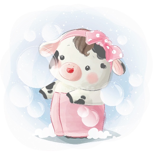 Little Calf Girl in Towel