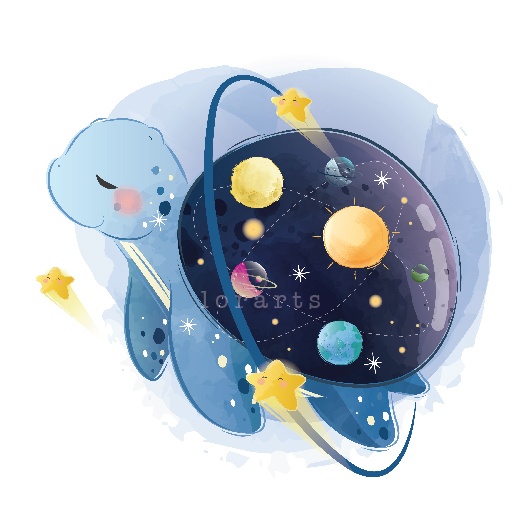 Cute Turtle With A Galaxy Glass on His Back