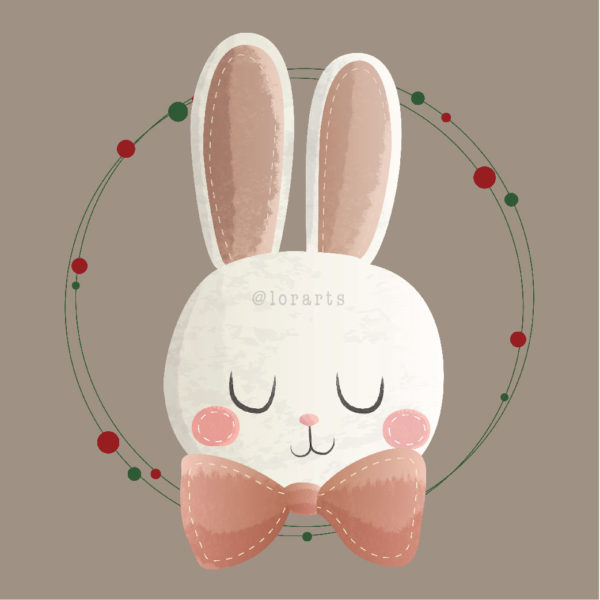 Cute Bunny in a Wreath