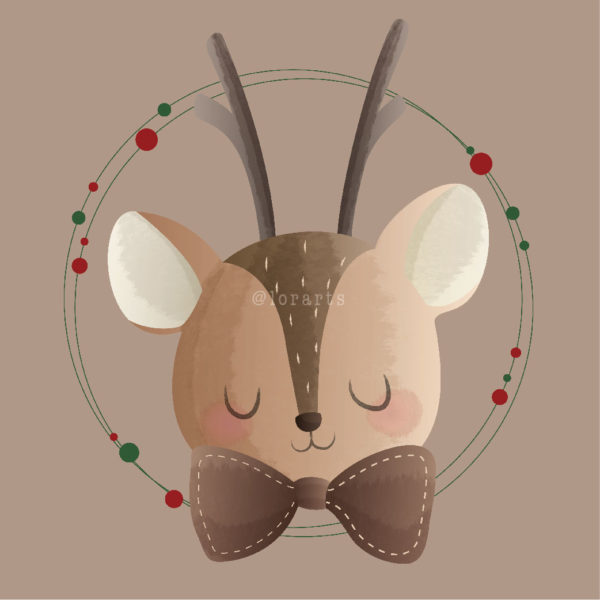 Cute Deer in a Wreath