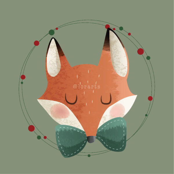 Cute Fox in a Wreath