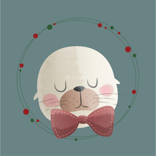 Cute Seal in a Wreath