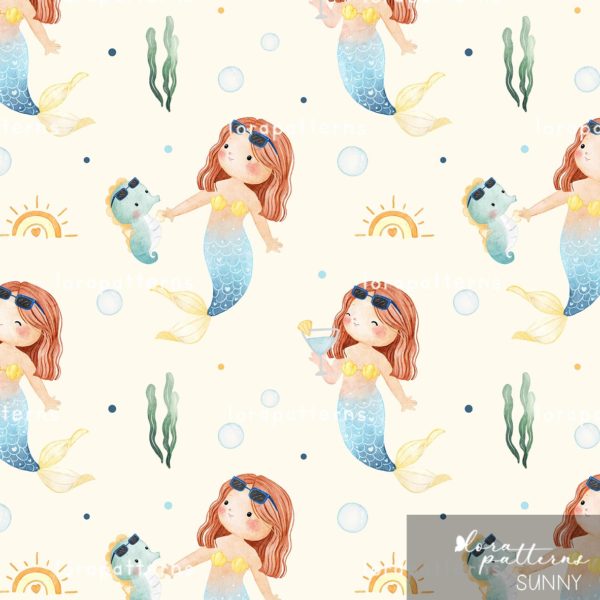 [Exclusive] Mermaid and Seahorse in Summer