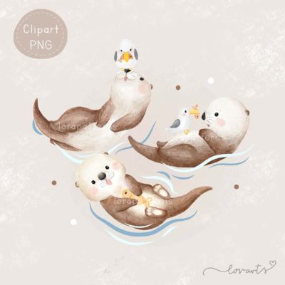 [Clipart PNG] Otterly Adorable