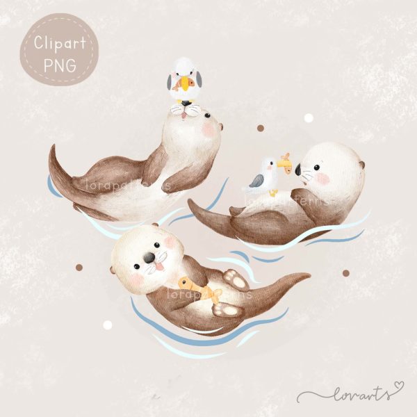 [Clipart PNG] Otterly Adorable