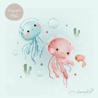 [Clipart PNG] Sweet Jellyfish