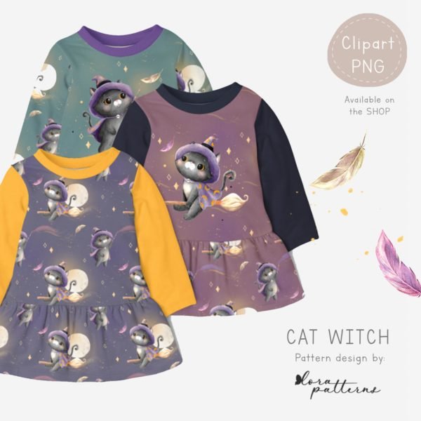 [Clipart PNG] Cat Witch - Image 4