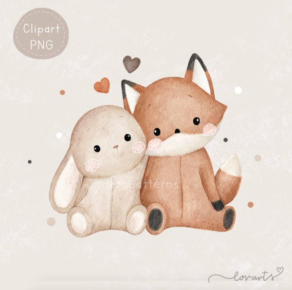 [Clipart PNG] Foxy and Bunny