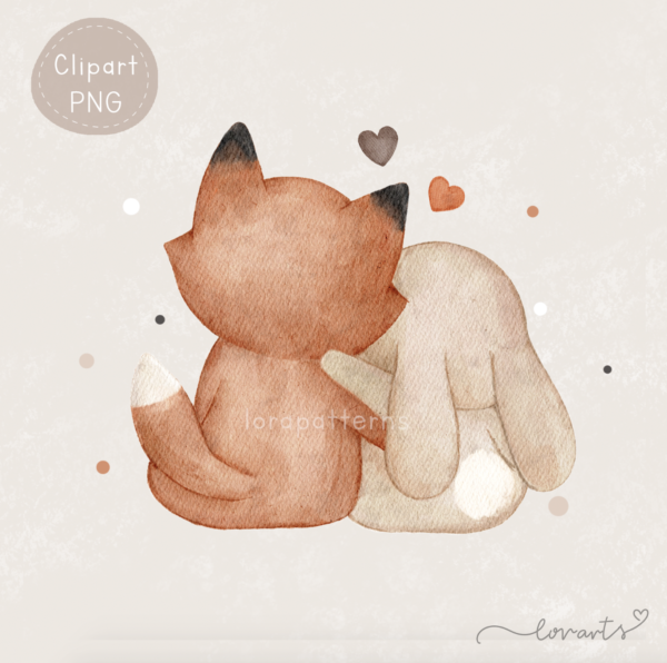 [Clipart PNG] Foxy and Bunny - Image 3
