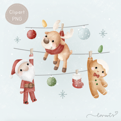 [Clipart PNG] Hanging on a Cozy Christmas Day
