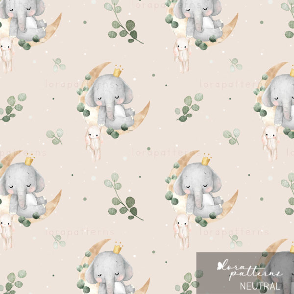 [Exclusive] Elephant and Bunny on Eucalyptus Moon - Image 6