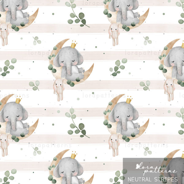 [Exclusive] Elephant and Bunny on Eucalyptus Moon - Image 3