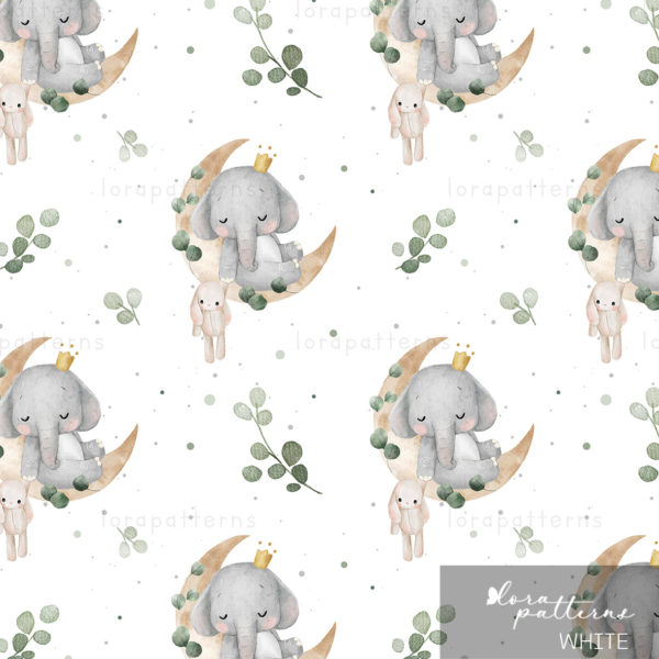 [Exclusive] Elephant and Bunny on Eucalyptus Moon - Image 2