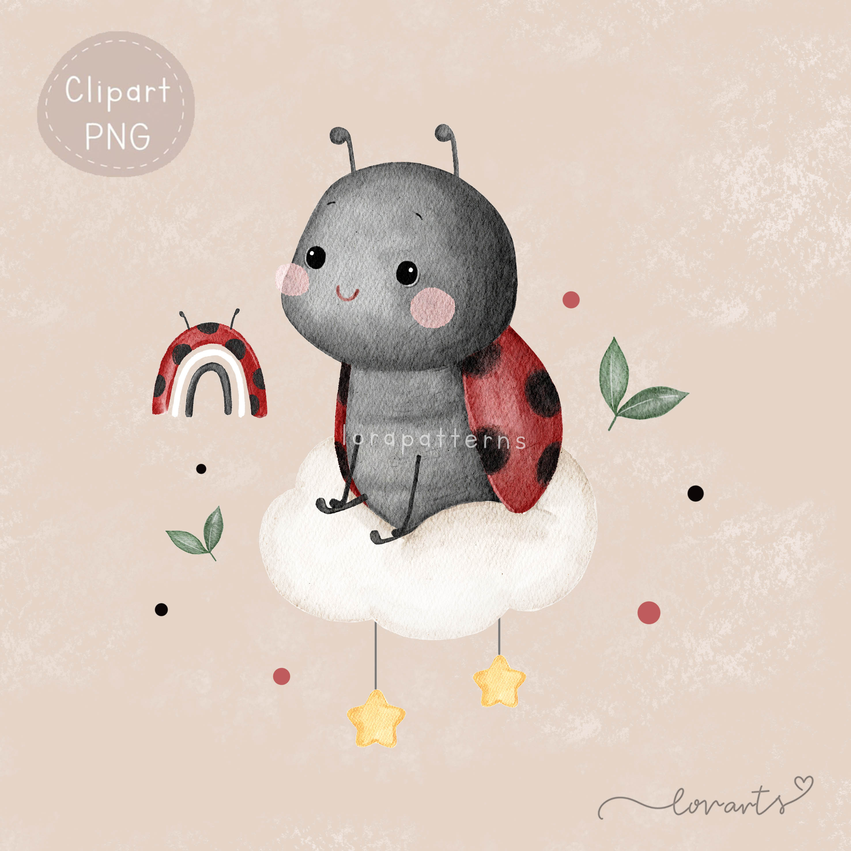[Clipart PNG] Ladybug in the Sky
