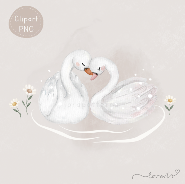 [Clipart PNG] Swan Heart - Image 3