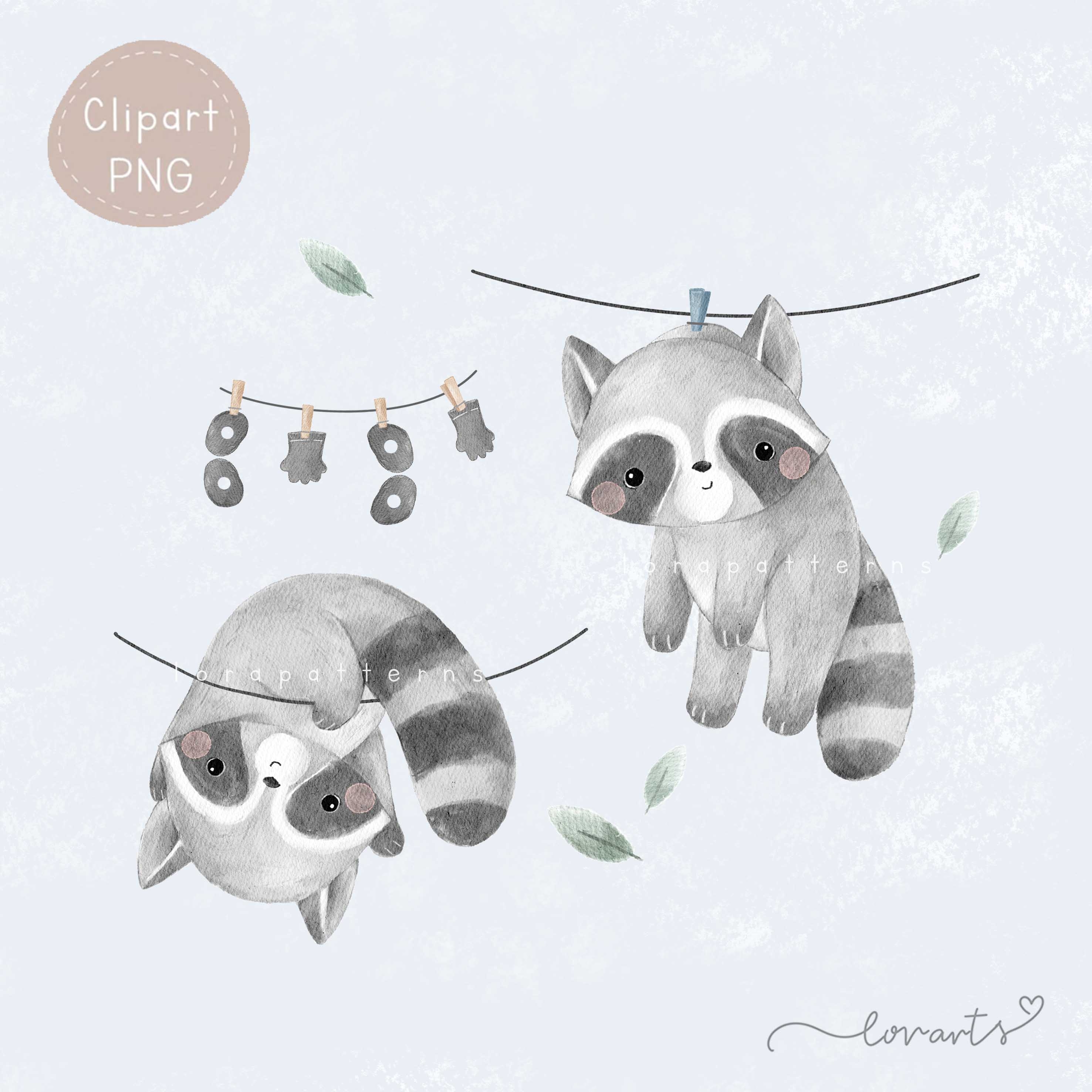 [Clipart PNG] Raccoon's Laundry Day