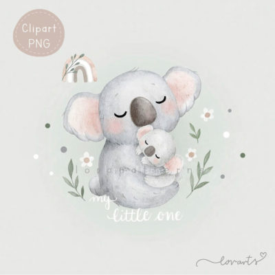 [Clipart PNG] Mommy and Baby Koala