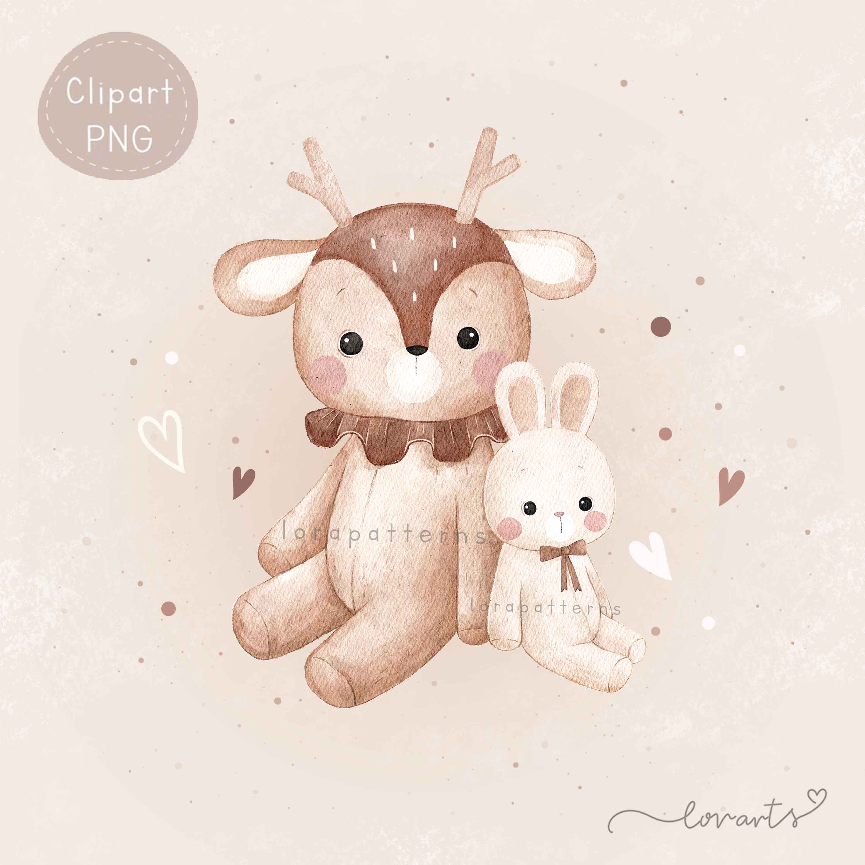 [Clipart PNG] Deer and Bunny