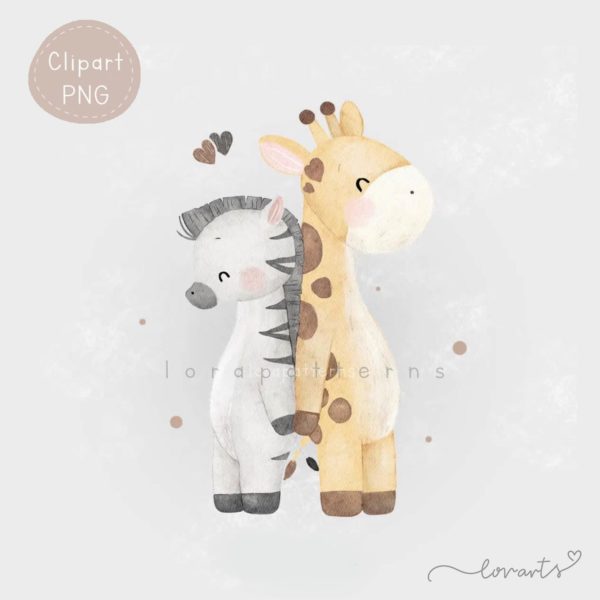 [Clipart PNG] Giraffe and Zebra Bestie - Image 3