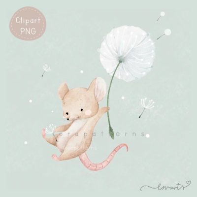 [Clipart PNG] Mouse and Dandelion