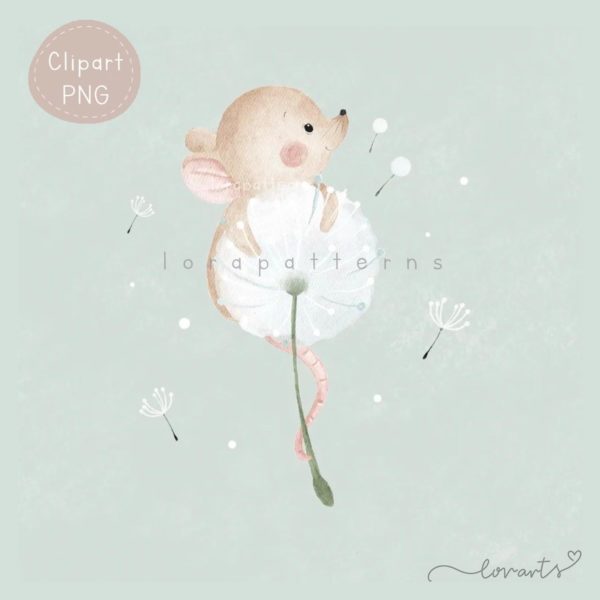 [Clipart PNG] Mouse and Dandelion - Image 3
