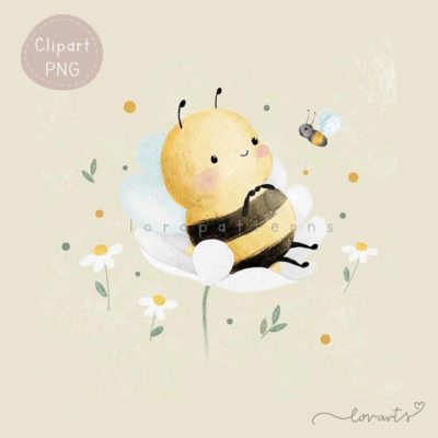 [Clipart PNG] Bee and Daisy