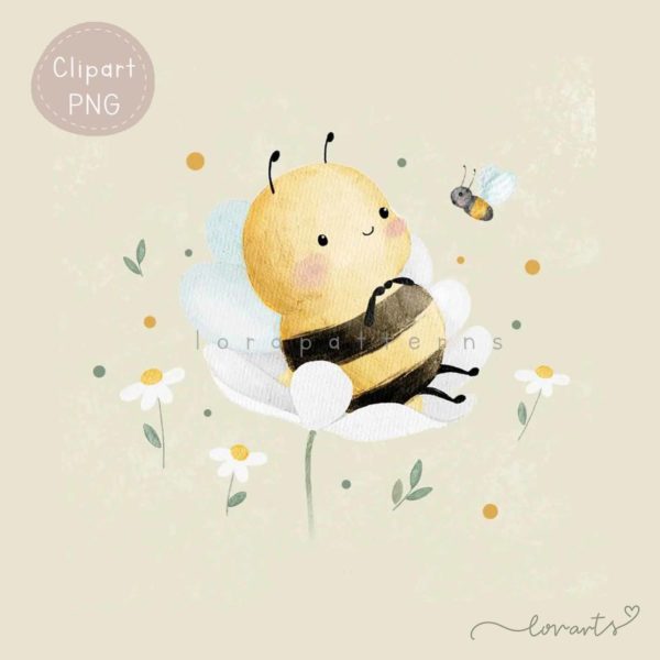 [Clipart PNG] Bee and Daisy
