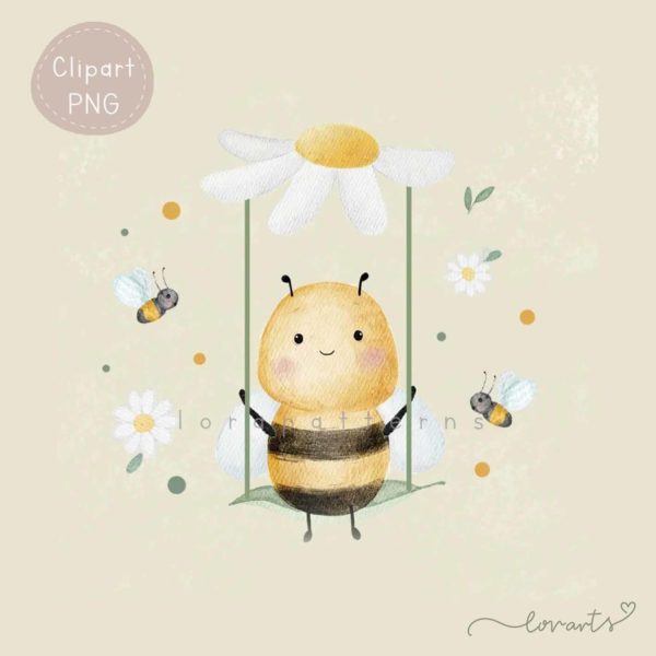 [Clipart PNG] Bee and Daisy - Image 3