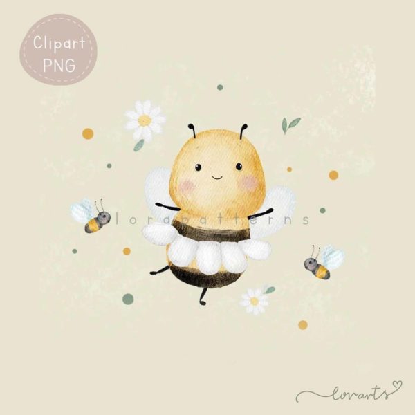 [Clipart PNG] Bee and Daisy - Image 4