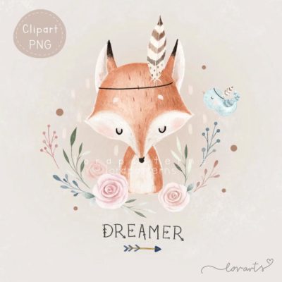 [Clipart PNG] Boho Fox