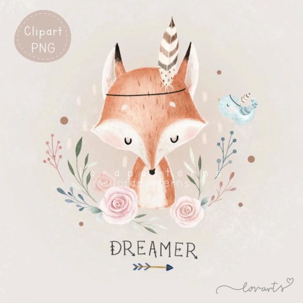[Clipart PNG] Boho Fox