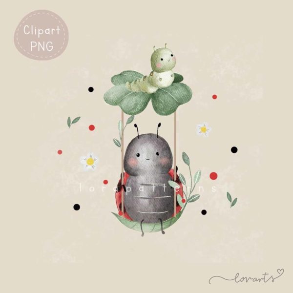 [Clipart PNG] Ladybug and Clover