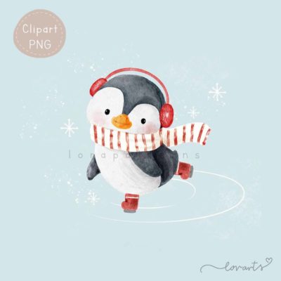 [Clipart PNG] Penguin The Little Skater