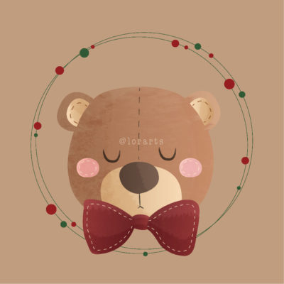 Cute Bear in a Wreath