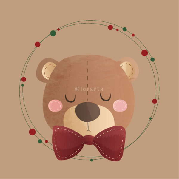 Cute Bear in a Wreath