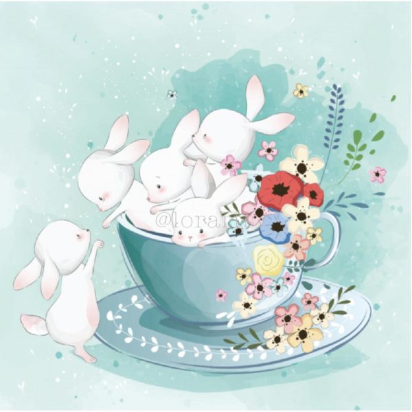 Little Bunnies Group In a Teacup