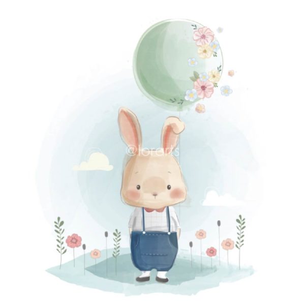 Little Bunnies Group in a Hatching Egg