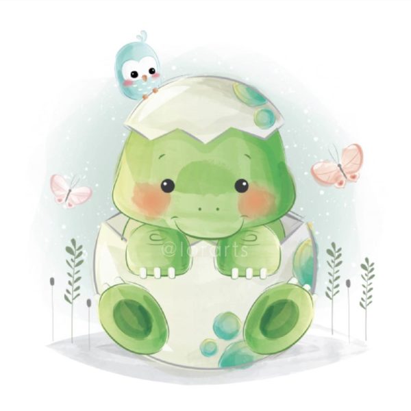 Baby Dinosaur in the Hatching Egg