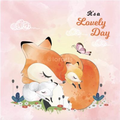 Mommy Fox Sleeping With The Babies
