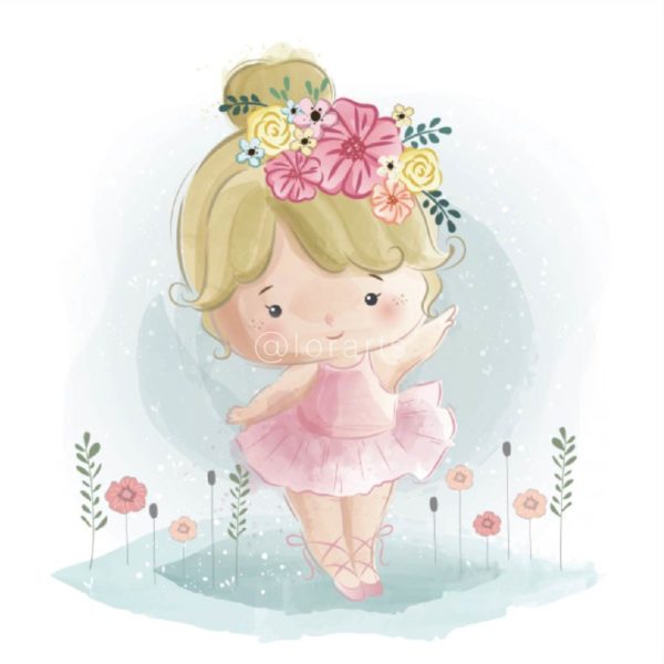 Little Girl Ballerina Dancing Happily