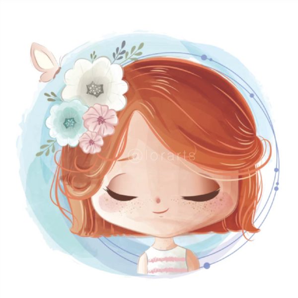 Little Girl WIth Flowers on Head