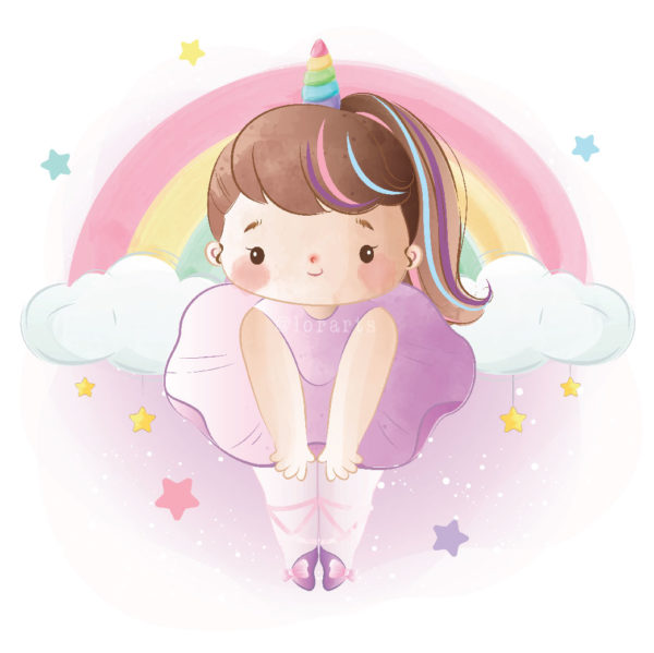 Little Ballerina in a Unicorn Dress 2