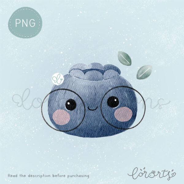 [Clipart PNG] Happy Blueberries - Image 4