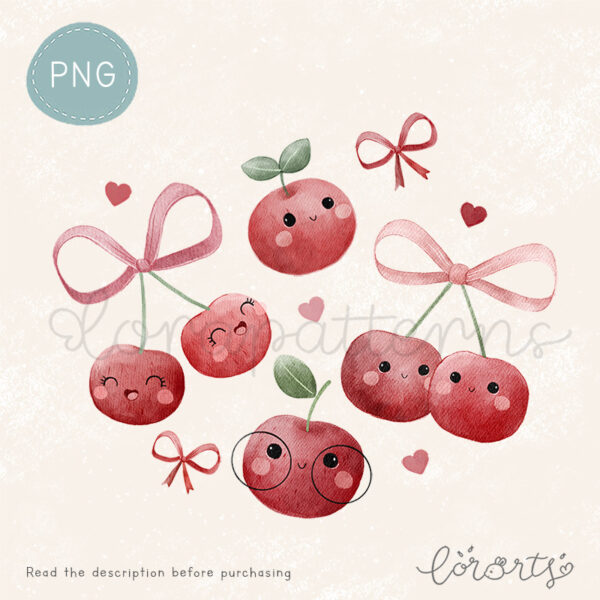 [Clipart PNG] Happy Cherries