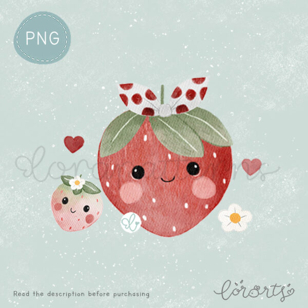 [Clipart PNG] Happy Strawberries - Image 5