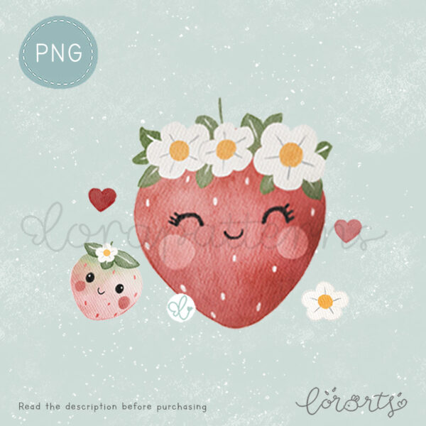 [Clipart PNG] Happy Strawberries - Image 2
