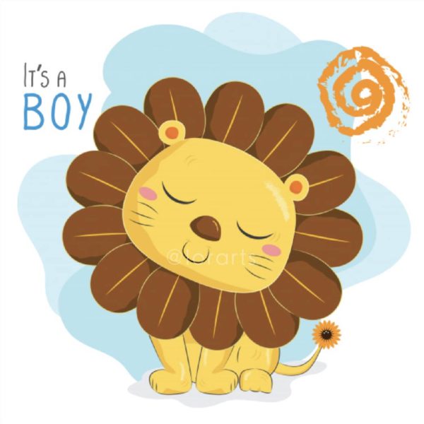 Baby Lion with Sunflower Hair