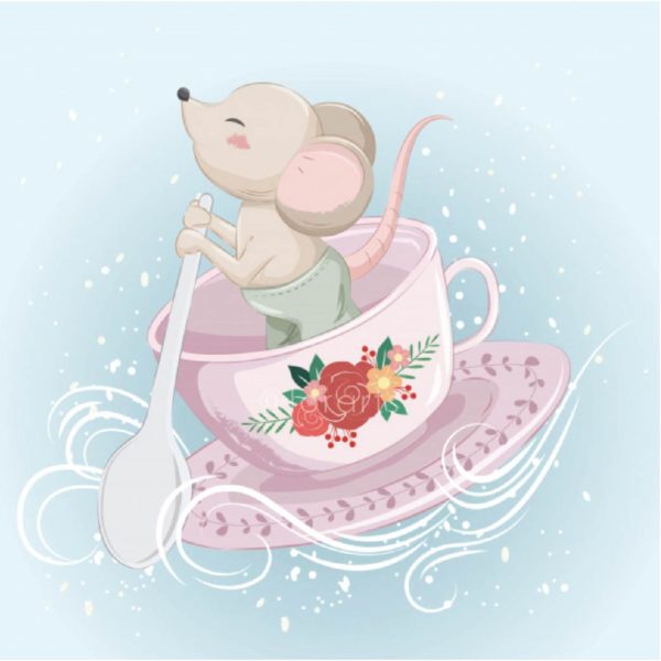 Little Mouse Bowing a Teacup
