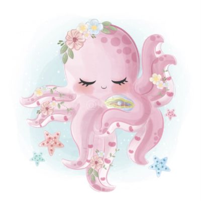 Beautiful Octopus Holding an Oyster