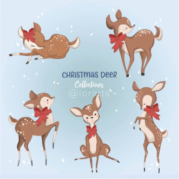 Cute Christmas Deer Collection
